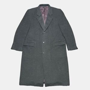 Di Silver Coat Mens 44 R Gray Cashmere Wool Blend Overcoat Lined Formal Travel